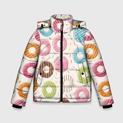 Куртка зимняя для мальчика Пончики Donuts, цвет: 3D-светло-серый