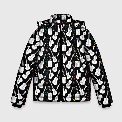 Зимняя куртка для мальчика Музыкальные Инструменты / 3D-Черный – фото 1