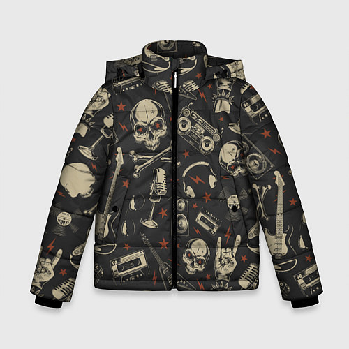 Зимняя куртка для мальчика Рок-музыка / 3D-Черный – фото 1