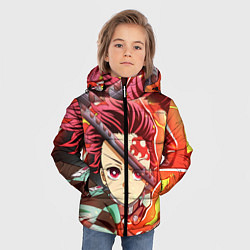 Куртка зимняя для мальчика КЛИНОК РАССЕКАЮЩИЙ ДЕМОНОВ, цвет: 3D-черный — фото 2