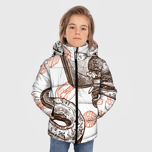 Зимняя куртка для мальчика Вкусности / 3D-Красный – фото 3