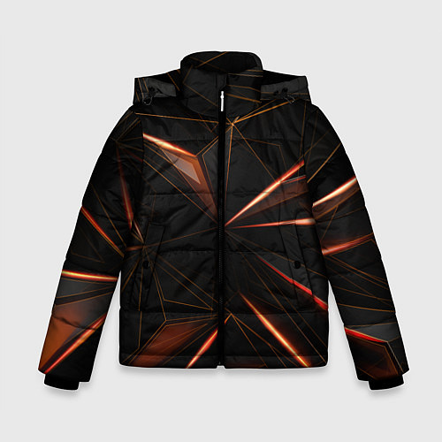 Зимняя куртка для мальчика Геометрическая Абстракция / 3D-Черный – фото 1
