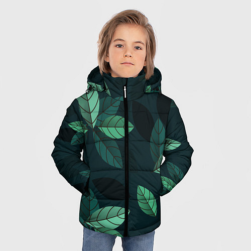 Зимняя куртка для мальчика Листва / 3D-Красный – фото 3
