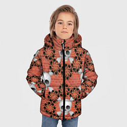 Куртка зимняя для мальчика Кирпичные черепа, цвет: 3D-черный — фото 2