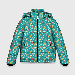 Куртка зимняя для мальчика Летняя текстура, цвет: 3D-черный