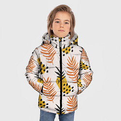 Куртка зимняя для мальчика Абстрактные ветви - узор, цвет: 3D-черный — фото 2