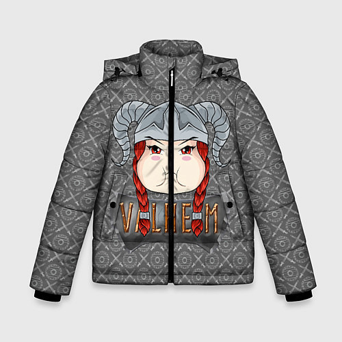 Зимняя куртка для мальчика Valheim рыжая девушка викинг / 3D-Черный – фото 1