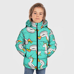 Куртка зимняя для мальчика Единорог Круг, цвет: 3D-черный — фото 2