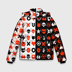 Куртка зимняя для мальчика ЛЮБОВЬ СМЕРТЬ И РОБОТЫ УЗОР, цвет: 3D-черный