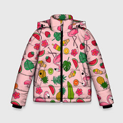 Куртка зимняя для мальчика Фламинго Лето, цвет: 3D-черный