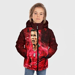Куртка зимняя для мальчика Криштиану Роналду Португалия, цвет: 3D-черный — фото 2