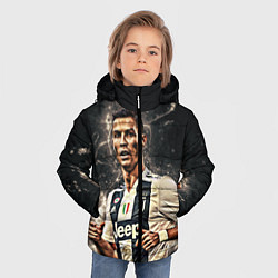 Куртка зимняя для мальчика Криштиану Роналду Ювентус, цвет: 3D-черный — фото 2