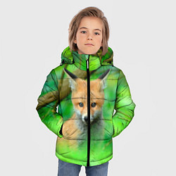 Куртка зимняя для мальчика Лисенок в зеленом лесу, цвет: 3D-светло-серый — фото 2