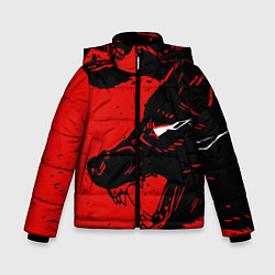 Куртка зимняя для мальчика Красный волк 3D, цвет: 3D-черный