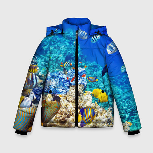 Зимняя куртка для мальчика Морской мир / 3D-Черный – фото 1