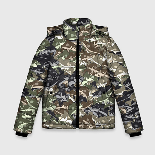 Зимняя куртка для мальчика Камуфляж для рыбака / 3D-Черный – фото 1