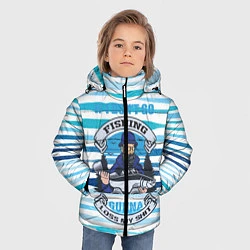 Куртка зимняя для мальчика Рыбак хипстер с большой рыбой, цвет: 3D-черный — фото 2