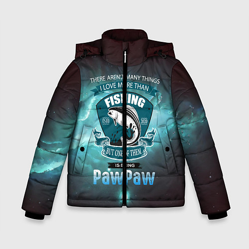 Зимняя куртка для мальчика Любимая рыбалка / 3D-Черный – фото 1