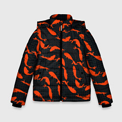 Куртка зимняя для мальчика Красные рыбки, цвет: 3D-черный