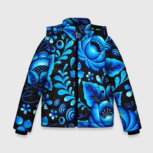Зимняя куртка для мальчика Гжель / 3D-Черный – фото 1