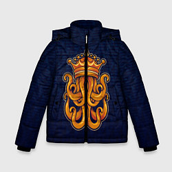 Куртка зимняя для мальчика Кракен в короне, цвет: 3D-черный