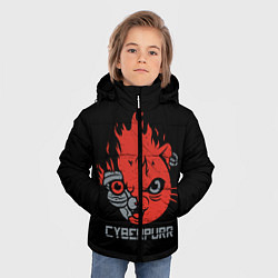 Куртка зимняя для мальчика СYBERPURR, цвет: 3D-черный — фото 2