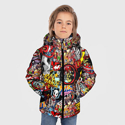 Куртка зимняя для мальчика Логотипы Аниме Мультиков, цвет: 3D-красный — фото 2