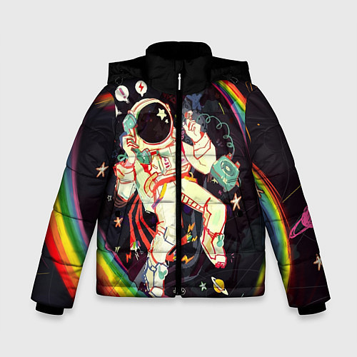 Зимняя куртка для мальчика Космонавт / 3D-Черный – фото 1