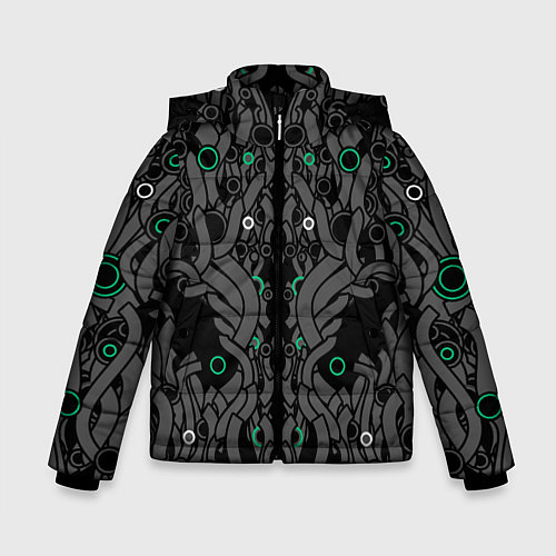 Зимняя куртка для мальчика Круги во тьме / 3D-Черный – фото 1