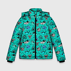 Куртка зимняя для мальчика Морские рыбки, цвет: 3D-черный