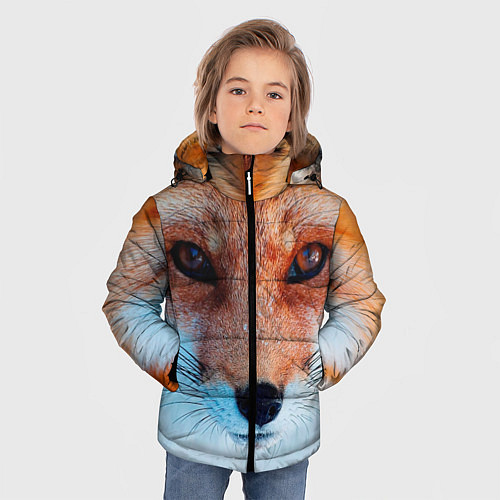 Зимняя куртка для мальчика Мордочка лисы / 3D-Красный – фото 3