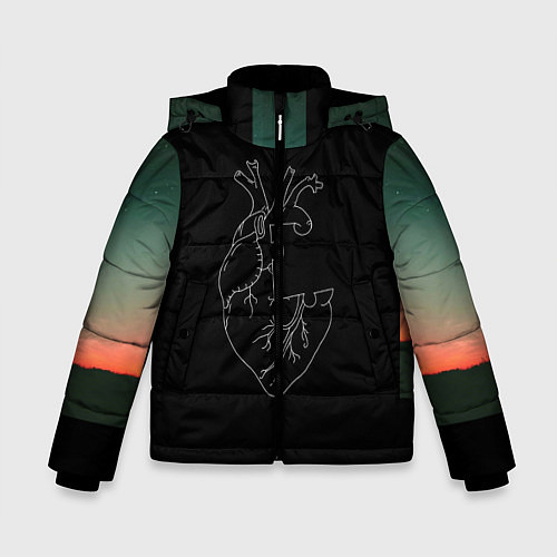 Зимняя куртка для мальчика Сердце / 3D-Черный – фото 1