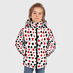 Куртка зимняя для мальчика Карточные Масти, цвет: 3D-красный — фото 2