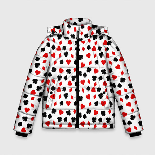 Зимняя куртка для мальчика Карточные Масти / 3D-Черный – фото 1
