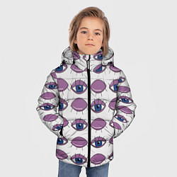 Куртка зимняя для мальчика Глаза фиолетовые, цвет: 3D-черный — фото 2