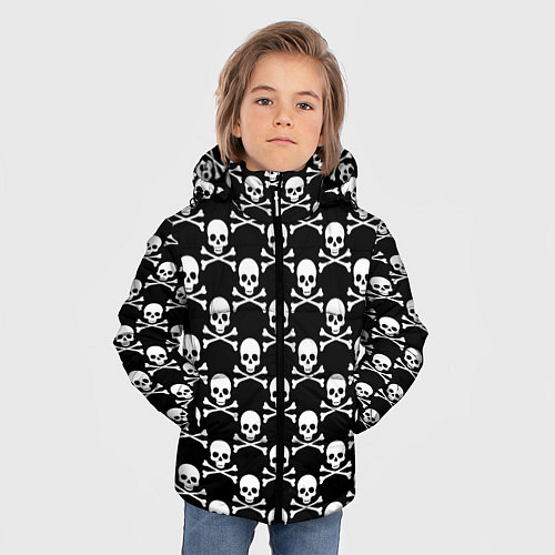 Зимняя куртка для мальчика Череп и Кости / 3D-Красный – фото 3