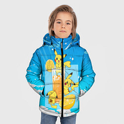 Куртка зимняя для мальчика Пикачу в лимонаде, цвет: 3D-черный — фото 2