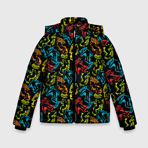 Зимняя куртка для мальчика Скейтборд / 3D-Черный – фото 1