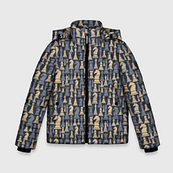 Куртка зимняя для мальчика Шахматист, цвет: 3D-черный