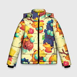 Куртка зимняя для мальчика Crazy Simpsons, цвет: 3D-черный