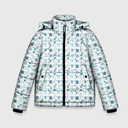 Куртка зимняя для мальчика Морской фон, цвет: 3D-черный