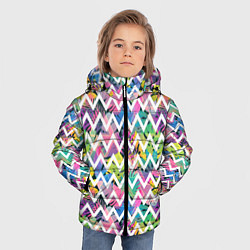 Куртка зимняя для мальчика Кривая линия и цветы, цвет: 3D-светло-серый — фото 2