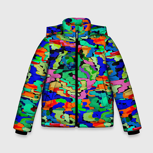 Зимняя куртка для мальчика Абстрактный милитари / 3D-Черный – фото 1