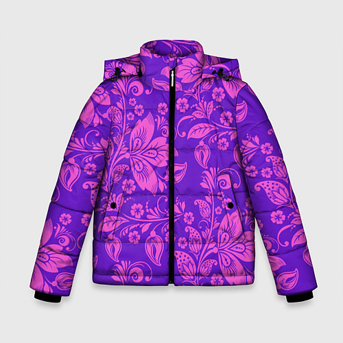 Зимняя куртка для мальчика ФИОЛЕТОВАЯ ХОХЛОМА Z / 3D-Черный – фото 1