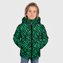 Куртка зимняя для мальчика Абстрактный зелено-черный узор, цвет: 3D-черный — фото 2