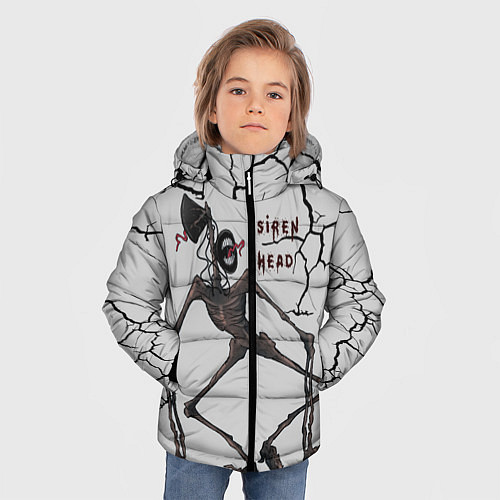 Зимняя куртка для мальчика Сиреноголовый Игра Ужастик / 3D-Красный – фото 3