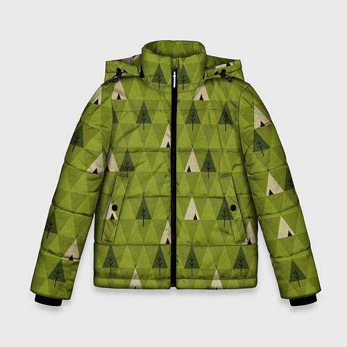 Зимняя куртка для мальчика Лес Текстура / 3D-Черный – фото 1