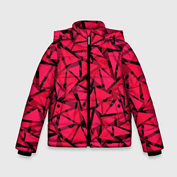 Зимняя куртка для мальчика Красно-черный полигональный