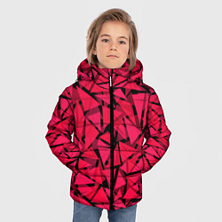 Куртка зимняя для мальчика Красно-черный полигональный, цвет: 3D-черный — фото 2