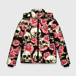 Зимняя куртка для мальчика Черепа и цветы